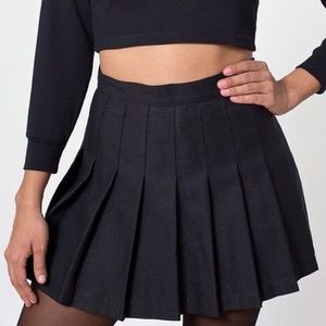 American apparel black pleated mini tennis skirt